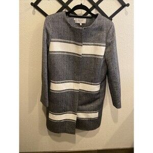 Hobbs London Tweed Long Jacket Zip Size 10